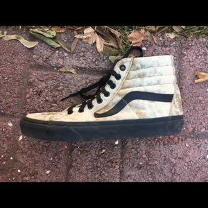 Gold velvet high top vans gum soles